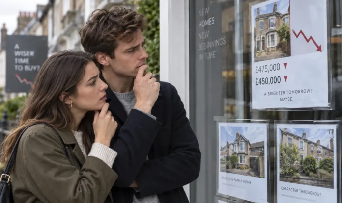 Couple Looking At House Price Drop