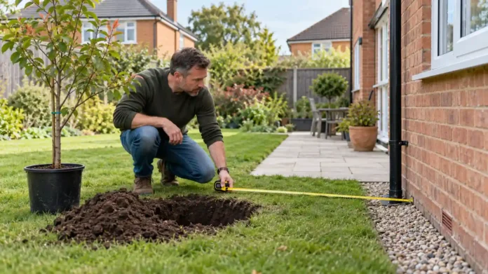 Measuring a Tree Planting Hole
